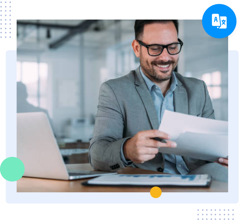 A professional reviewing official government documents