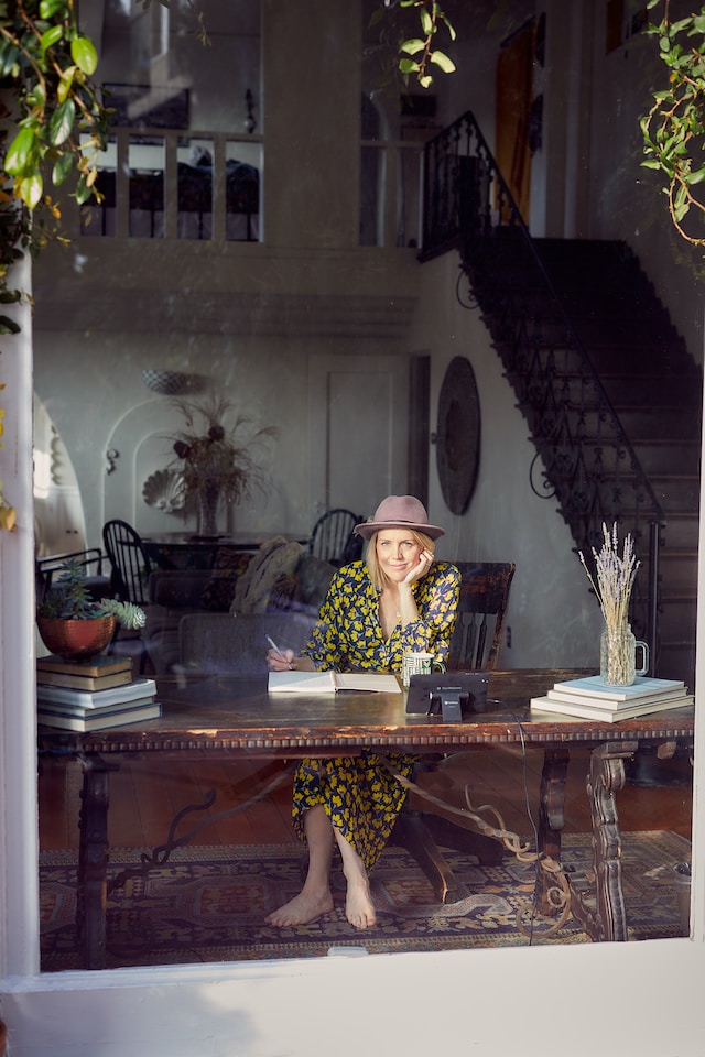 A translator working at a desk